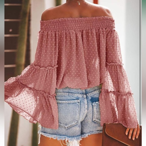 Off the shoulder bell sleeve blouse - Picture 2 of 3